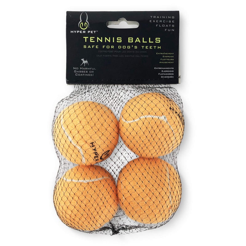 Hyper Pet Tennis Balls for Dogs (Safe Ball for Exercise and Training) Interactive Dog Toys work with Hyper Pet K9 Kannon K2 Dog Ball Launcher - 4 Pack 2.5" Orange - Image 1